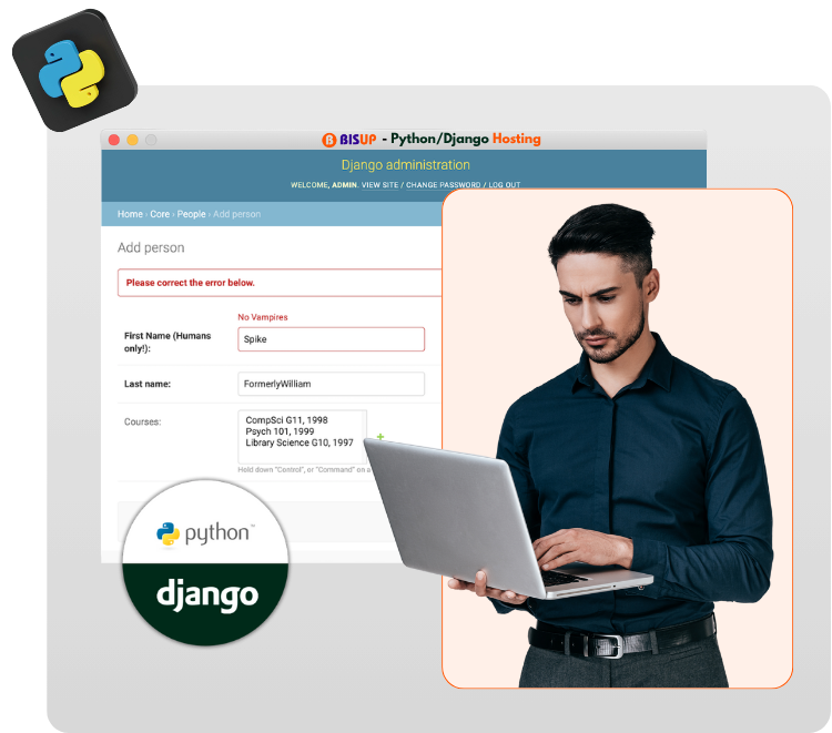 Django/Python hosting illustration
